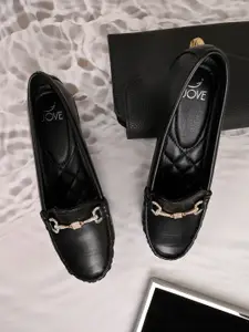 Jove Embellished Round Toe Wedge Heel Loafers