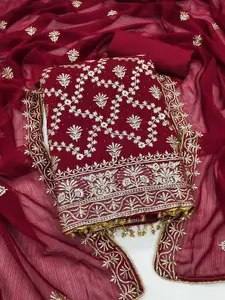 Panzora Ethnic Motifs Embroidered Unstitched Dress Material