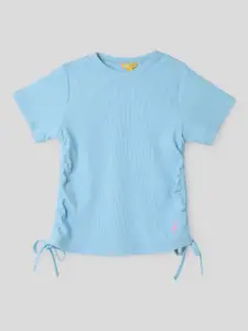 Somersault Girls Round Neck Pure Cotton Top With Drawstrings