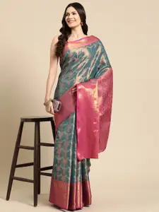 Silk Land Woven Design Zari Brocade Banarasi Saree