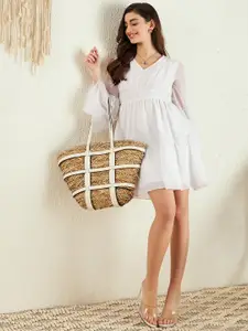 Berrylush Bell Sleeve Georgette A-Line Dress