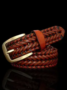 REDHORNS Men Braided Leather Belt