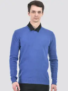 PORTOBELLO V-Neck Long Sleeves Woollen Pullover Casual Sweater