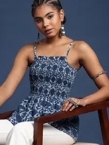 Taavi Tie and Dye Shoulder Straps Indigo Regular Top