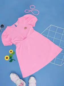 Pantaloons Junior Girls Round Neck Fit and Flare Dress