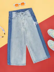 Pantaloons Junior Girls Clean Look Mid Rise Pure Cotton Heavy Fade Jeans