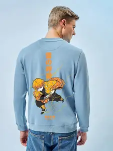 Bewakoof Graphic Printed Fleece Round Neck Pullover Sweatshirt