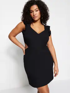 Trendyol Shoulder Straps Cut-Outs Mini Sheath Dress