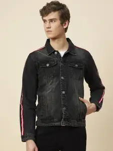 High Star Washed Spread Collar Long Sleeves Denim Jacket