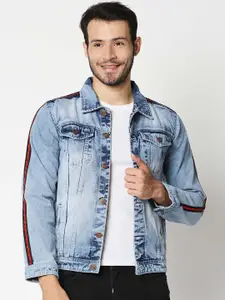 High Star Washed Spread Collar Long Sleeves Denim Jacket