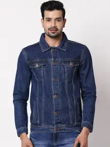High Star Spread Collar Long Sleeves  Denim Jacket