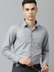 English Navy Original Slim Fit Easy Iron Wrinkle Resistant Chambray Formal Shirt