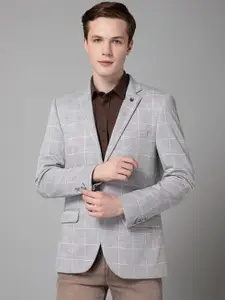 Cantabil Checked Single-Breasted Formal Blazer