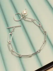 LeCalla Sterling Silver Rhodium-Plated Link Bracelet