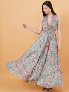IX IMPRESSION Floral Print Smocked Fit & Flare Maxi Dress