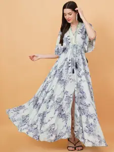 IX IMPRESSION Floral Print Gathered Kaftan Maxi Dress