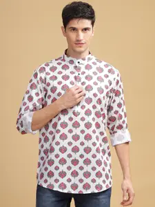 Anouk Ethnic Motifs Mandarin Collar Cotton Short Straight Kurta