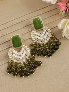 Crunchy Fashion Gold-Plated Heart Shaped Drop Earrings