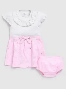 BABY GO Infants Girls Floral Printed Fit & Flare Dress