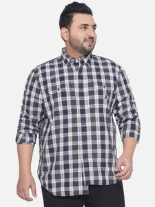 Santonio Plus Size Classic Tartan Checks Opaque Cotton Casual Shirt