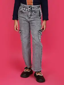 V-Mart Girls Heavy Fade Cargo Jeans