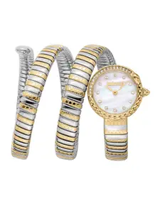 Just Cavalli Women Embellished Dial & Wrap Around Analogue Automatic Watch JC1L302M0055