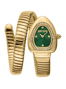Just Cavalli Women Embellished Wrap Around Straps Analogue Automatic Watch JC1L249M0035