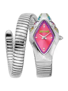 Just Cavalli Women Stainless Steel Wrap Around Analogue Automatic Watch JC1L306M0025