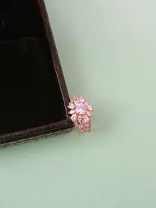 Mirana Gold-Plated CZ-Studded Finger Ring