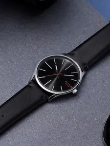 Sonata Men Leather Straps Analogue Watch SP70013SL01W