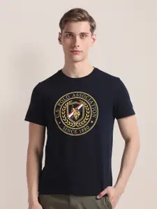 U.S. Polo Assn. Short Sleeves Cotton Typography Printed Slim Fit T-shirt