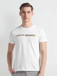 U.S. Polo Assn. Denim Co. Short Sleeves Cotton Typography Slim Fit T-shirt