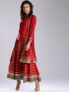 Wishful by W Women Red Ready to Wear Lehenga with Blouse