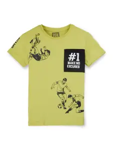 Gini and Jony Boys Printed Round Neck Cotton T-shirt