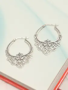 LeCalla 925 Sterling Silver Plated Contemporary Hoops