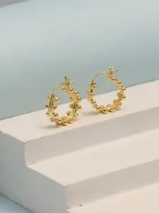 LeCalla 925 Sterling Silver Gold-Plated Contemporary Hoop Earrings