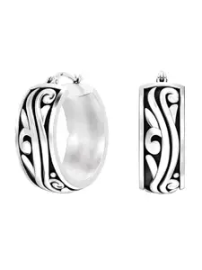 LeCalla 92.5 Sterling Silver Plated Contemporary Hoop Earrings