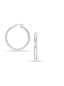 LeCalla 92.5 Sterling Silver Rhodium-Plated Hoop Earrings