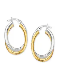 LeCalla 925 Sterling Silver Gold-Plated Contemporary Hoop Earrings