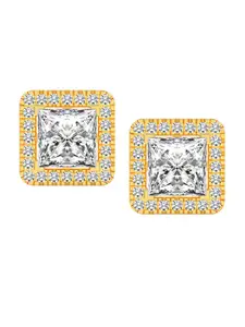 LeCalla Gold-Plated Contemporary 925 Sterling Silver Studs Earrings