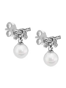 LeCalla 925 Sterling Silver Plated Cubic Zirconia Studded Studs Earrings