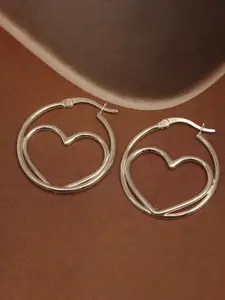 LeCalla 92.5 Sterling Silver Plated Contemporary Hoop Earrings
