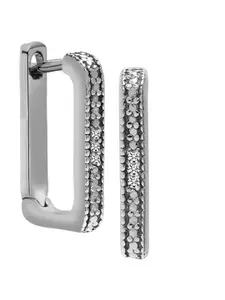 LeCalla Rhodium-Plated Contemporary 925 Sterling Silver  Drop Earrings