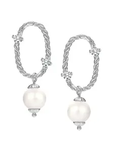LeCalla Silver Plated 925 Sterling Silver Contemporary Drop Earrings