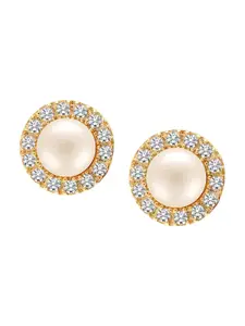 LeCalla Gold Plated Contemporary Stud Earrings