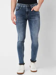 SPYKAR Men Skinny Fit Clean Look Low-Rise Heavy Fade Cotton Jeans
