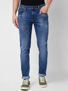 SPYKAR Men Skinny Fit Low-Rise Heavy Fade Stretchable Cotton Jeans