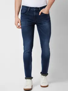 SPYKAR Men Skinny Fit Clean Look Low-Rise Heavy Fade Cotton Jeans