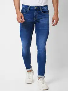 SPYKAR Men Slim Fit Low-Rise Heavy Fade Clean Look Stretchable Jeans