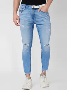 SPYKAR Men Tapered Fit Mildly Distressed Heavy Fade Whiskers Cotton Jeans